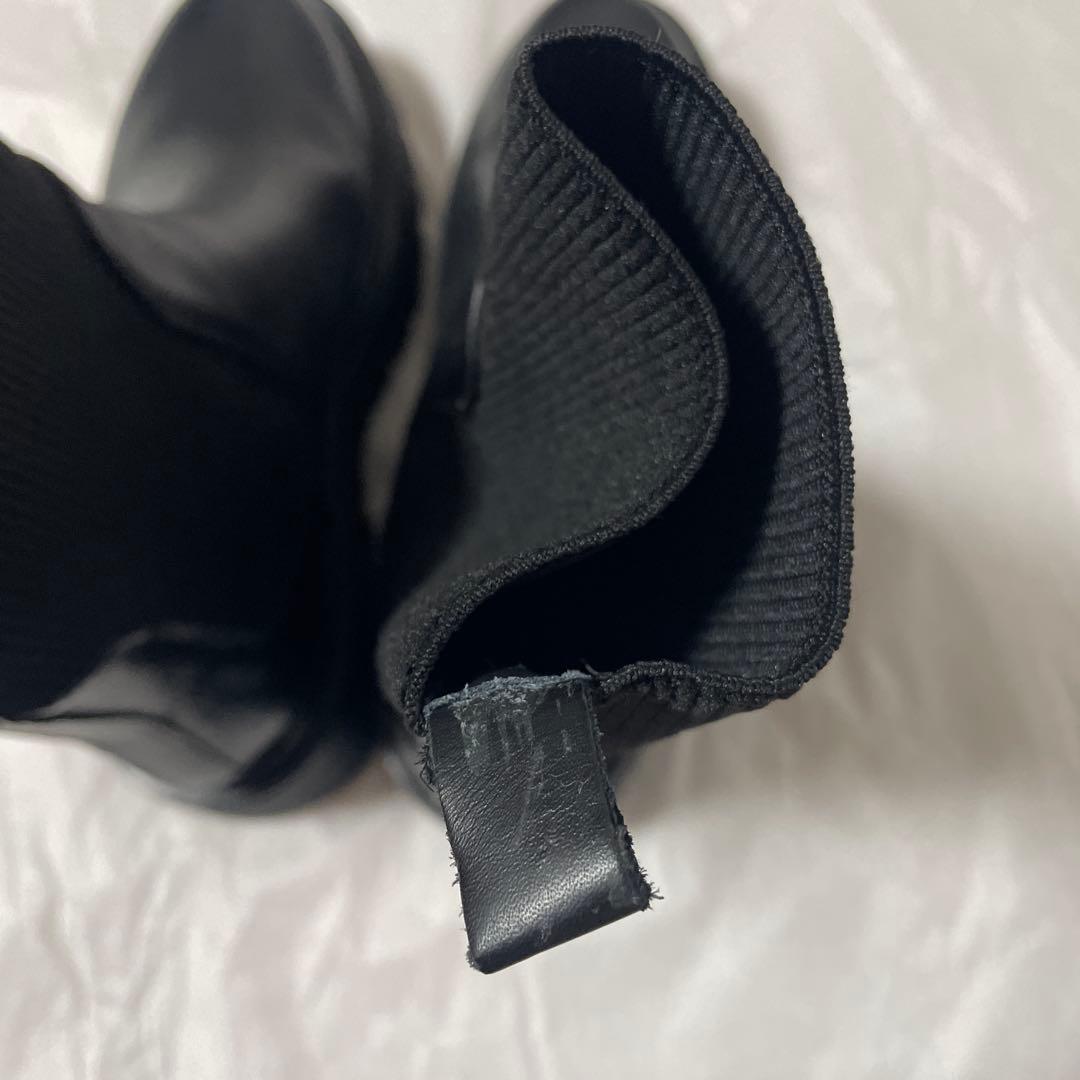 PLAIN PEOPLE ブラック サイドゴアブーツ 厚底 サイドゴアブーツ