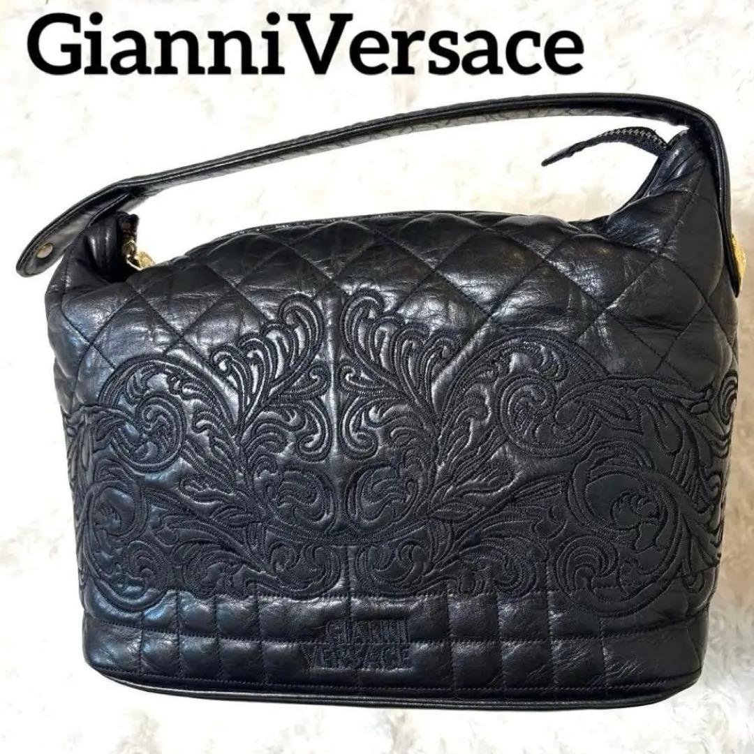 GianniVersace レザー刺繍　ハンドバッグ バッグ | ヴェルサーチェ 日本