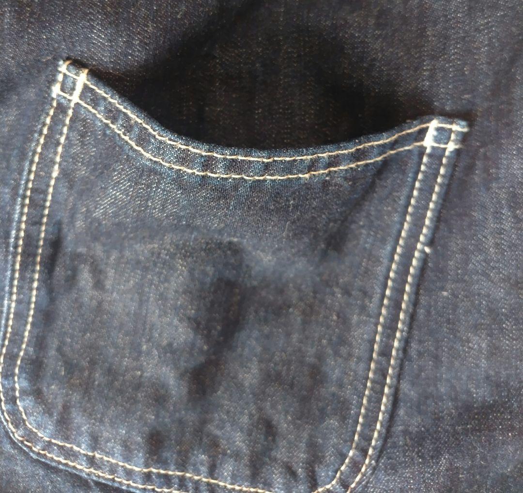 tumugu: ツムグ 綿麻混デニム8分丈パンツ ゆったりシルエット