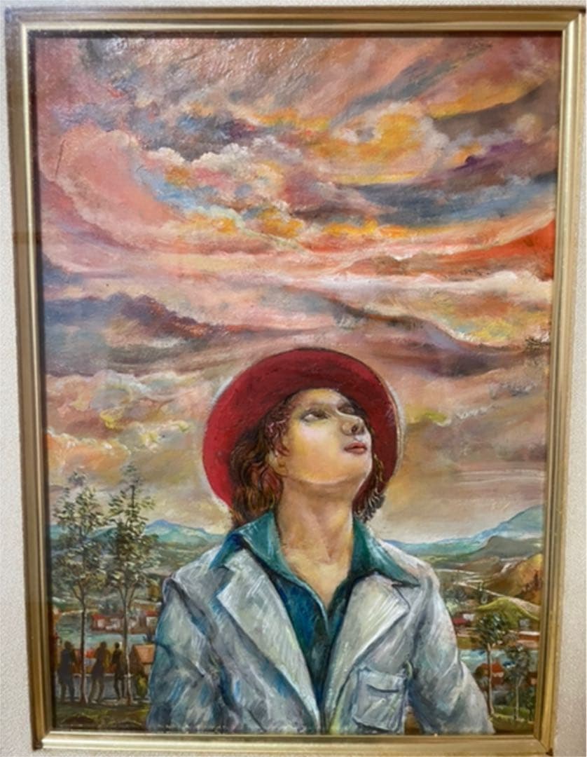 津田周平 油彩 カンヴァス F4 原画 真作保証 1点物