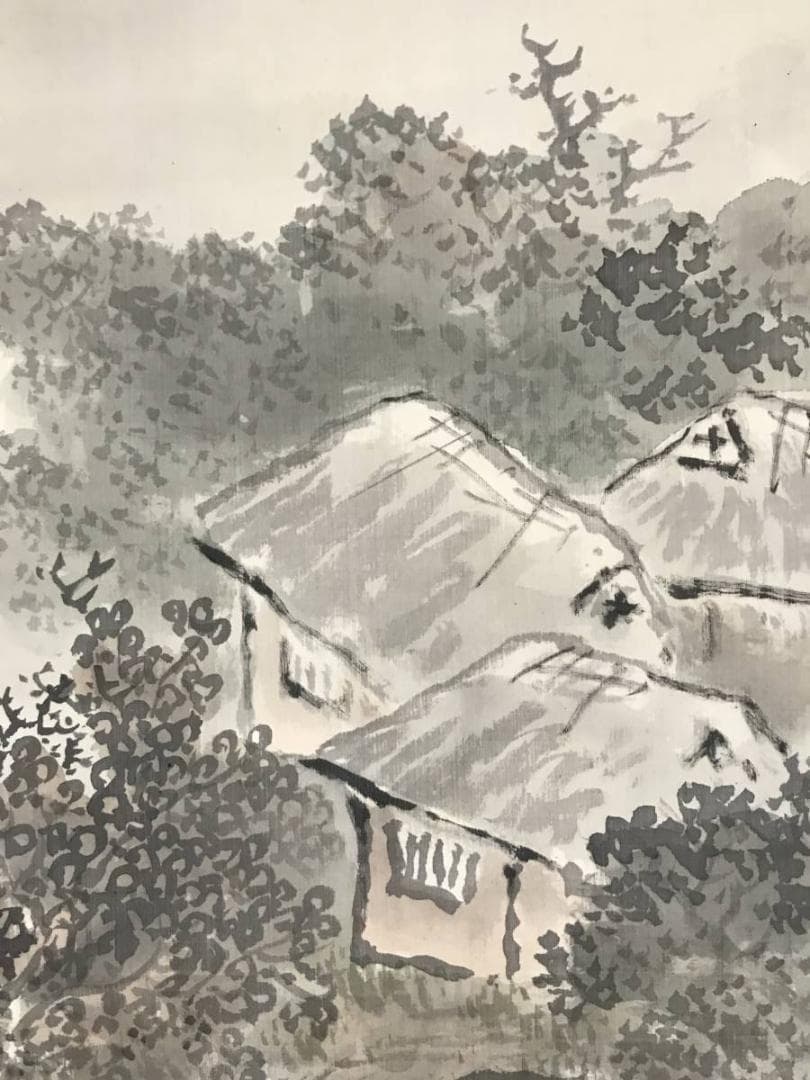 真作】黄檗瑞光祥雲/訪友図/山村人物図/掛軸/名家伝来/AB-864 - メルカリ