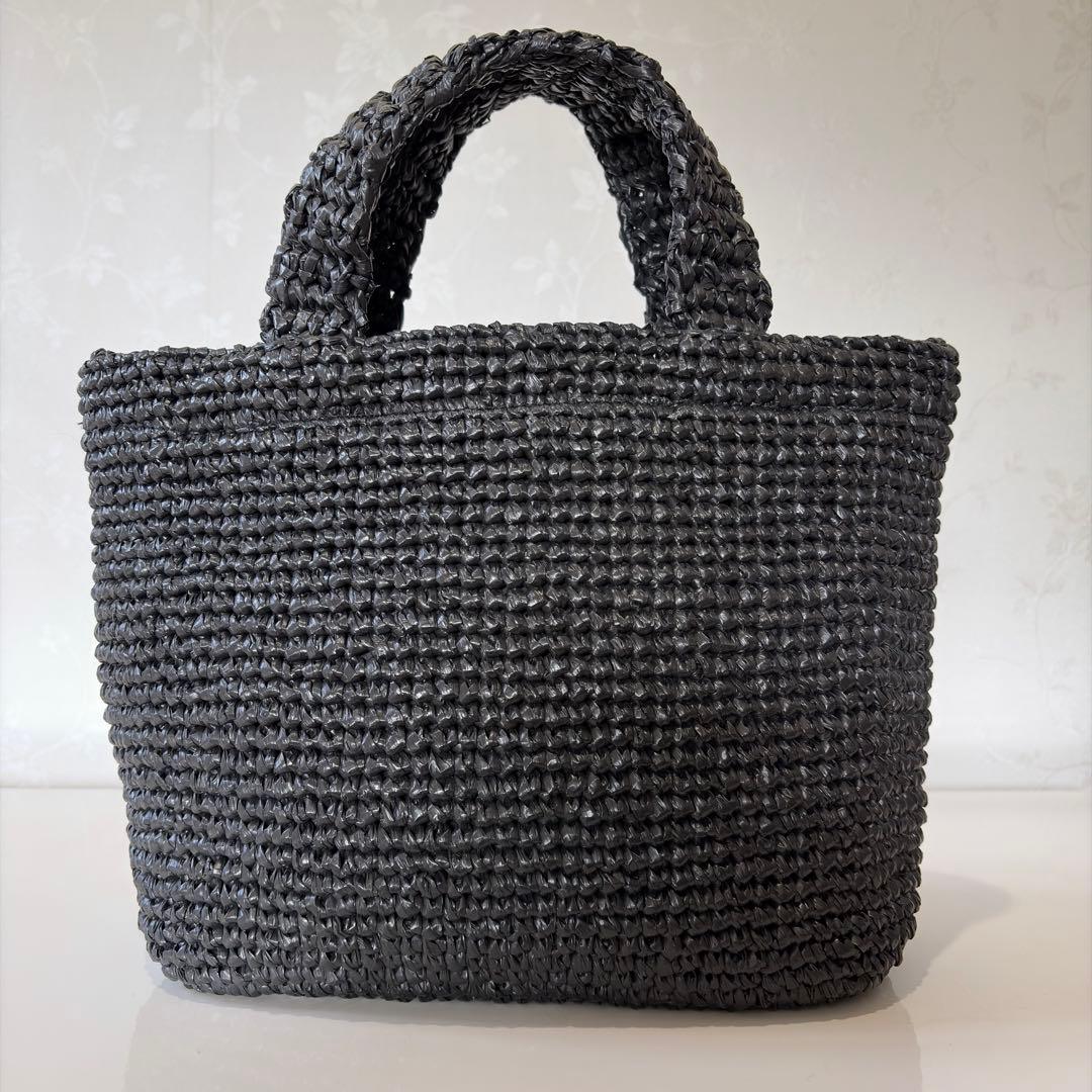 マリークワント クロッシェラフィアライク トート かごバッグ