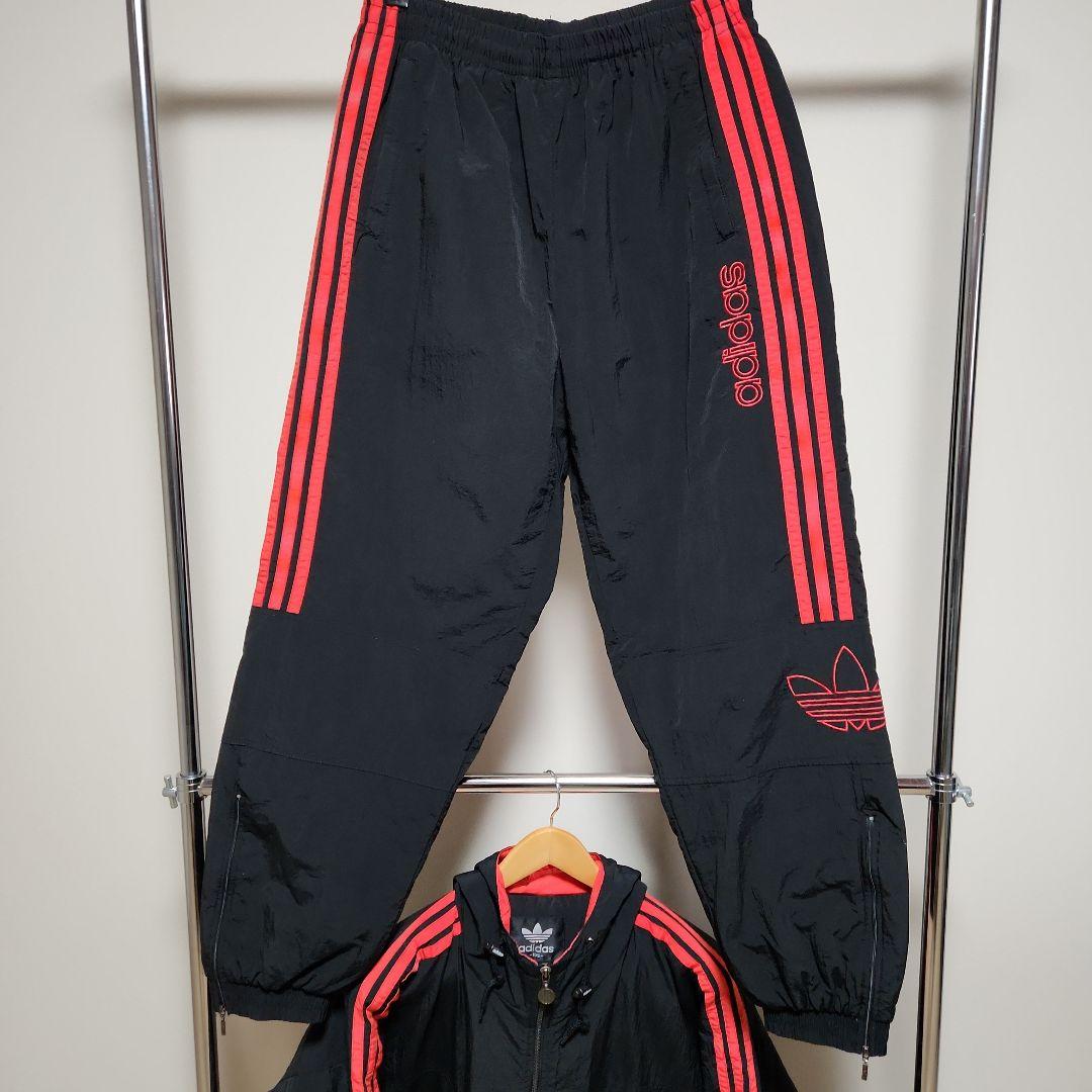 adidas アディダス 珍しいナイロンセットアップ キルティングライナー