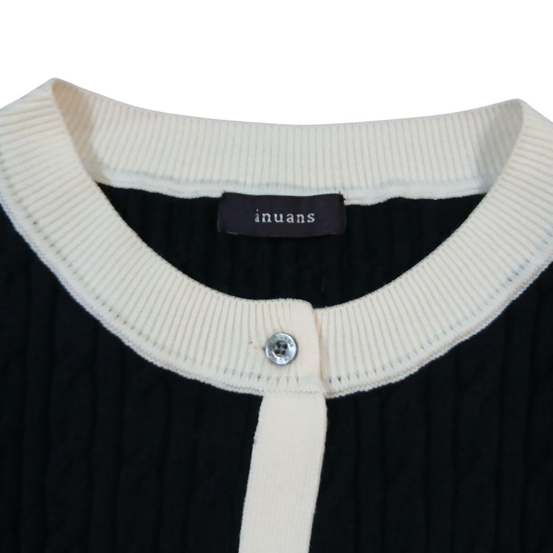 新品タグ付】anuans リトルケーブルニットカーディガン ブラック