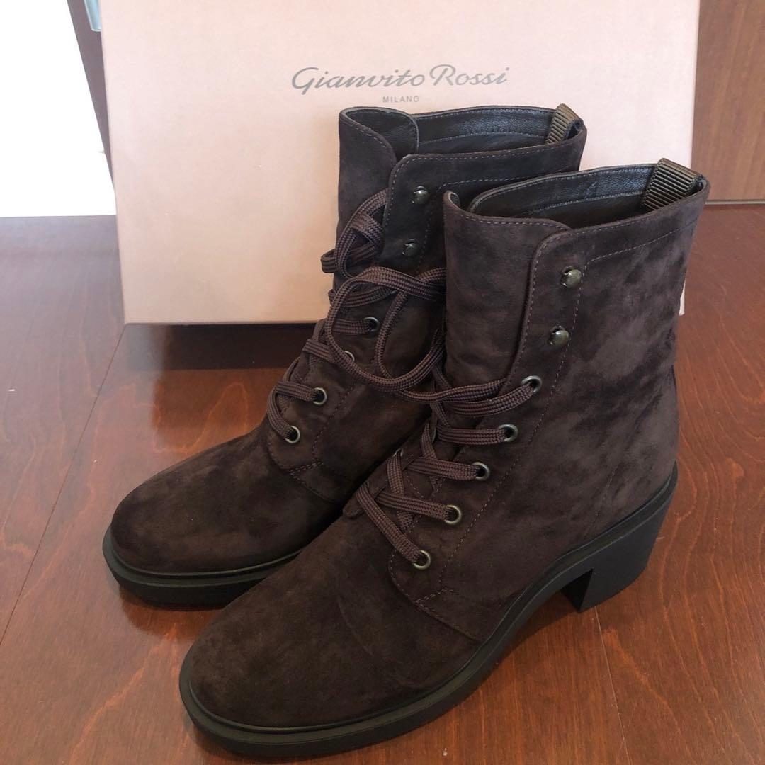 Gianvito Rossi ダークブラウン スエードブーツ