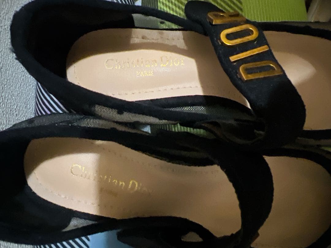 Dior ドット柄 フラットシューズ 37size - メルカリ