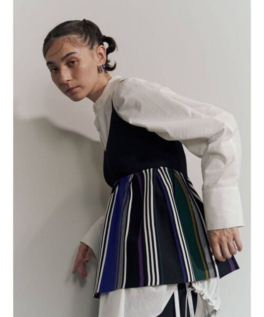 UN3D. アンスリード マルチストライプニットビスチェ キャミソール