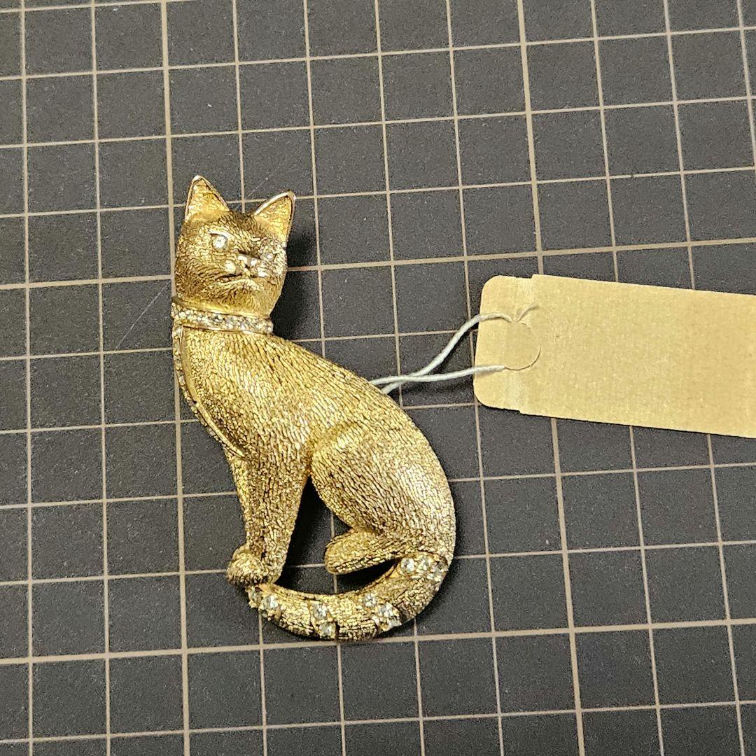 クリスチャン・ディオール ブローチ 猫 アンティーク ヴィンテージ 激