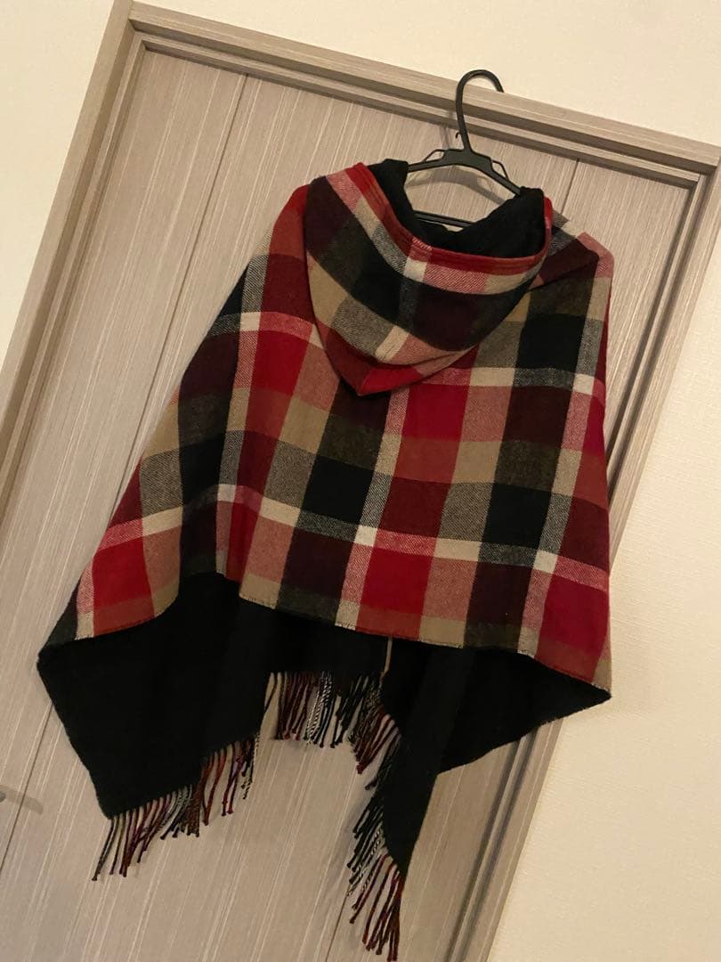 ブルーレーベルクレストブリッジ ノバチェック柄 フード付大人可愛い