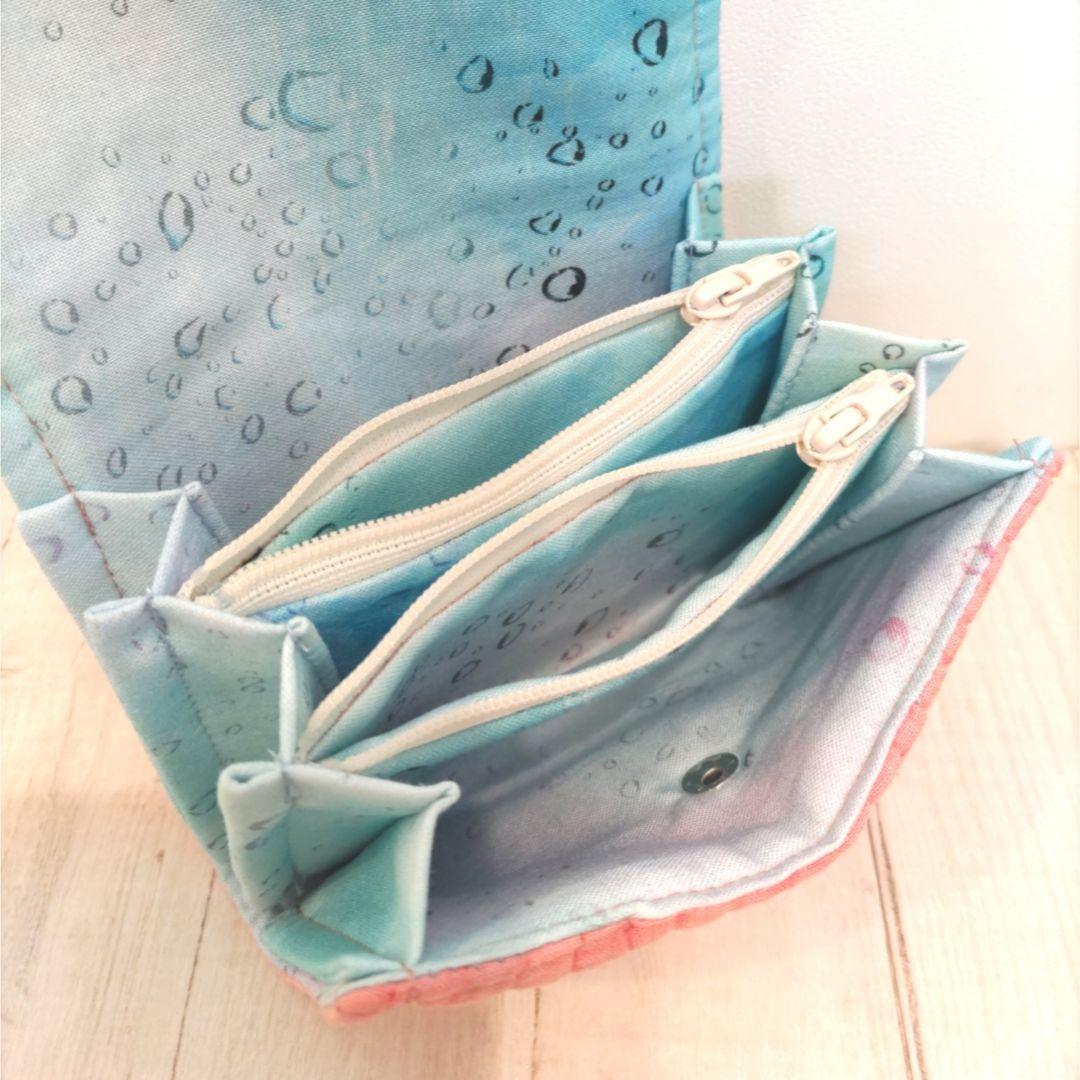 おたま様 仕切りポケット付ショルダーバッグ ファスナートート ミニ財布