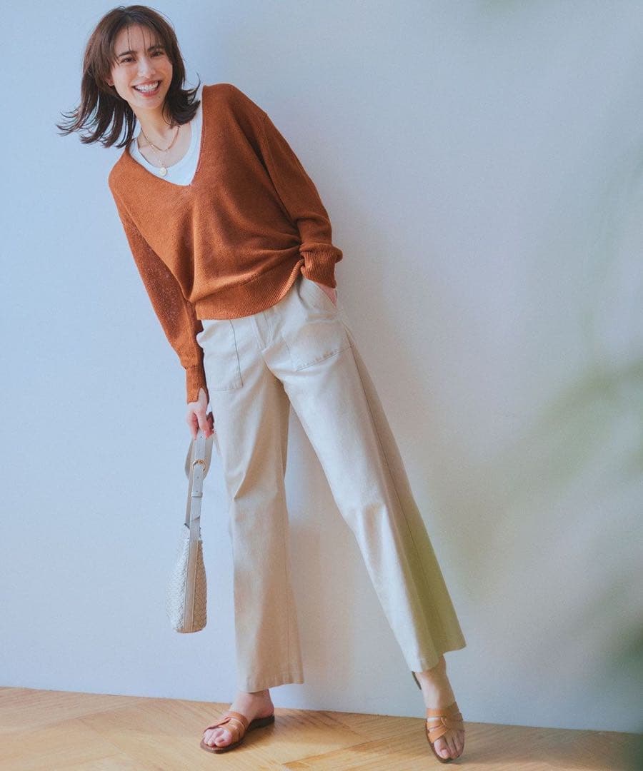 極美品 23区 24SS 雑誌掲載 スラブツイルストレッチ ベイカー パンツ 23区 S(ニジュウサンク エス)のスラブツイルストレッチ ベイカーパンツ