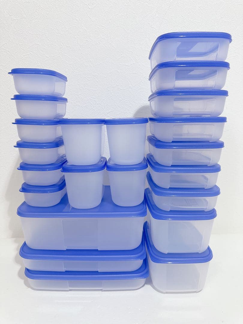 新品　Tupperware フリーザーメイト　ブルー　22点セット タッパーウェア 新品フリーザーメイト LL#2 L#2 L#1 M＃1 M＃2 S#1
