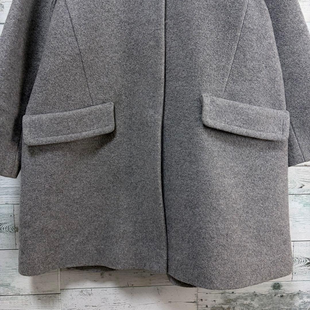 イエナ IENA オーバーシルエットウールコート Aライン グレー 比翼