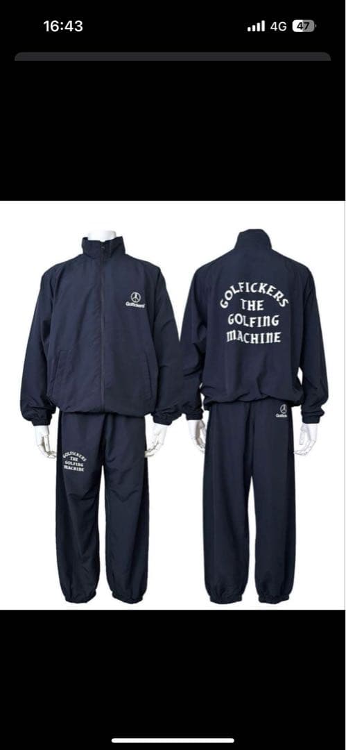 Golfickers ゴルフジャケット・パンツセット セットアップXL ブラック ゴルフウェア セットアップ メンズ 上下セット ダウンジャケット