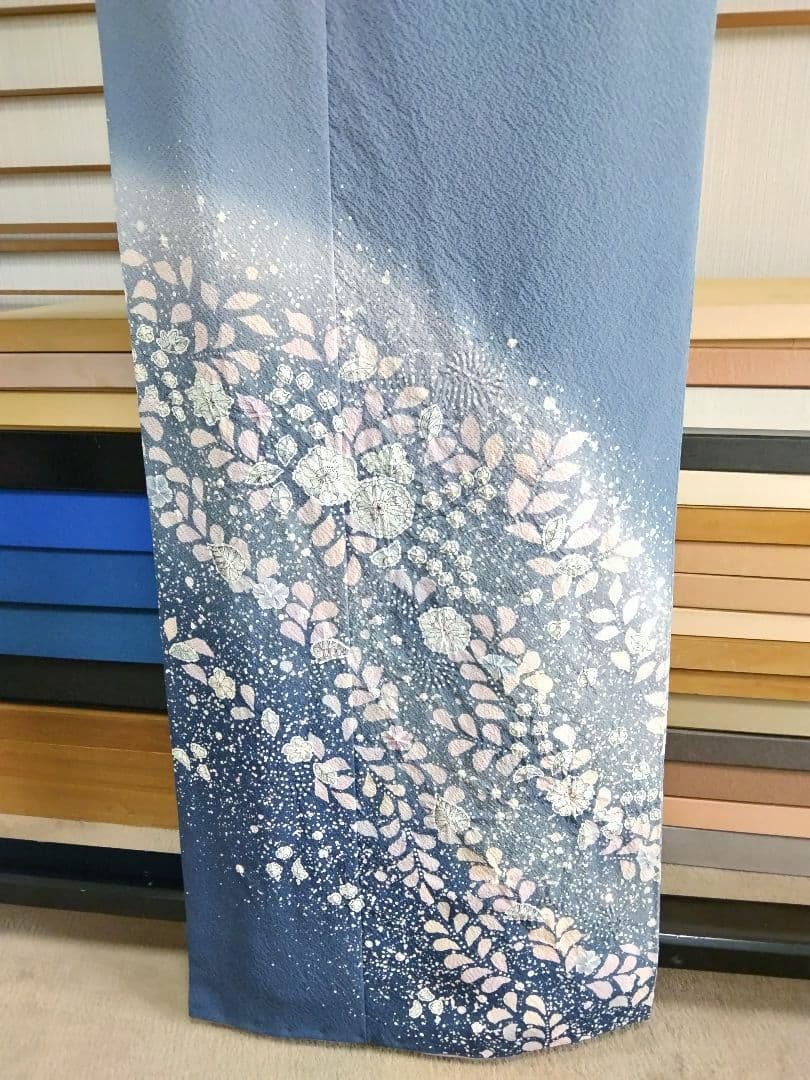 F‐310 付け下げ 友禅染め 辻ヶ花 袷 染め分け 暈し 翠山工房 美品