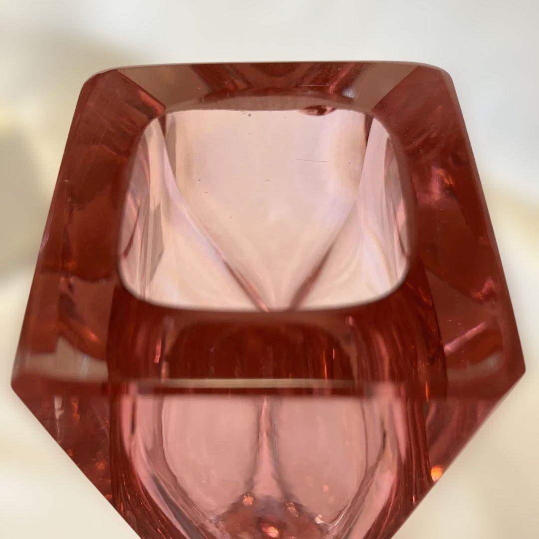 ムラーノ MURANO ヴィンテージ フラワーベース 花瓶 ピンク ムラノ