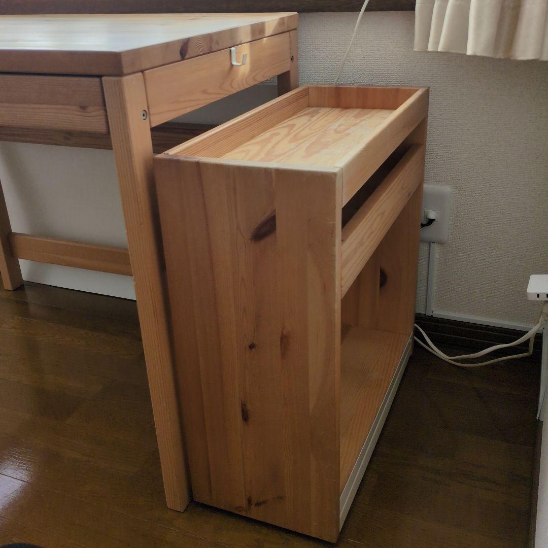 たのメル便送料込】無印良品 パイン材デスク デスクワゴンセット 学習
