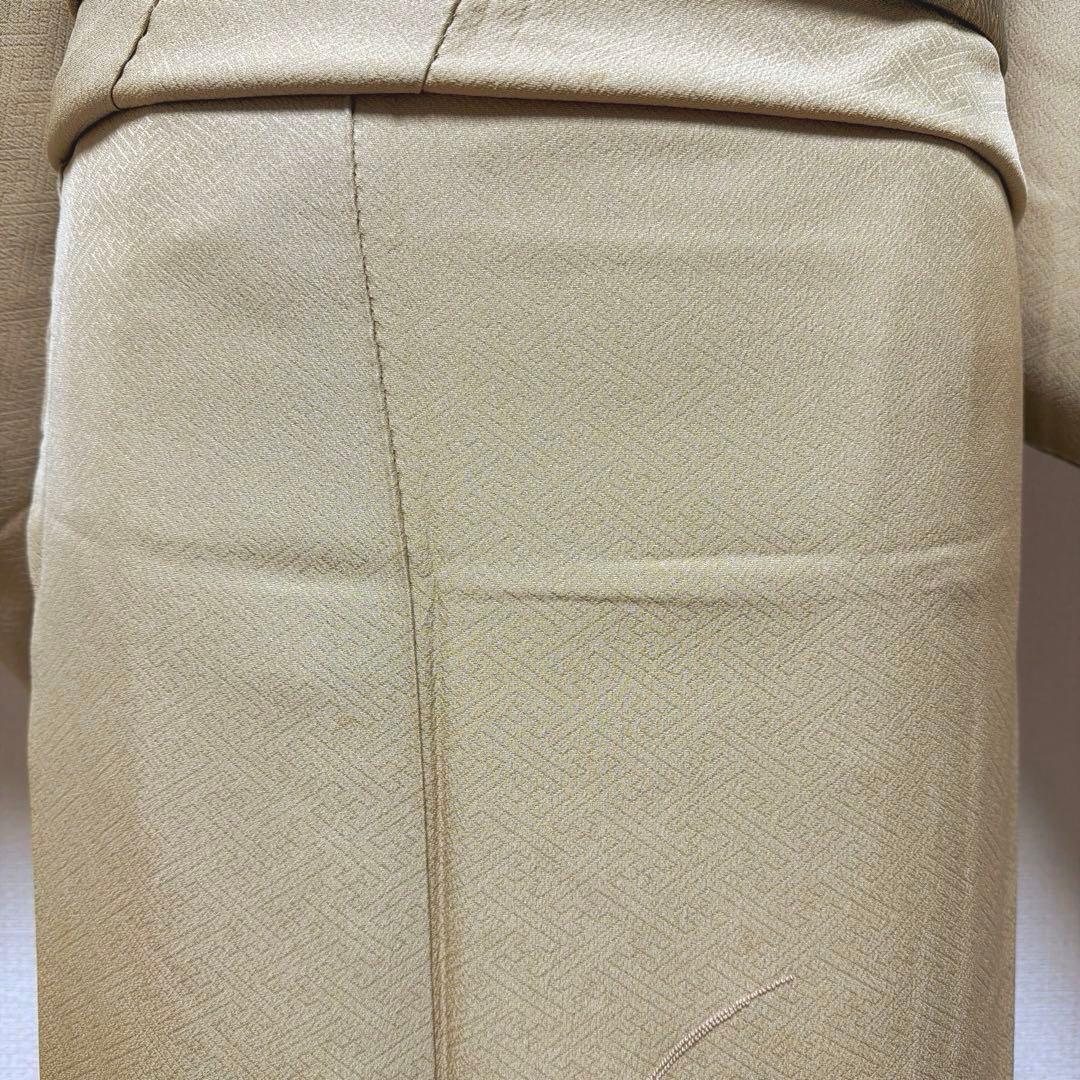 25 付け下げ訪問着フルセット 正絹 ベージュ 薄茶 総刺繍 相良刺繍 暈