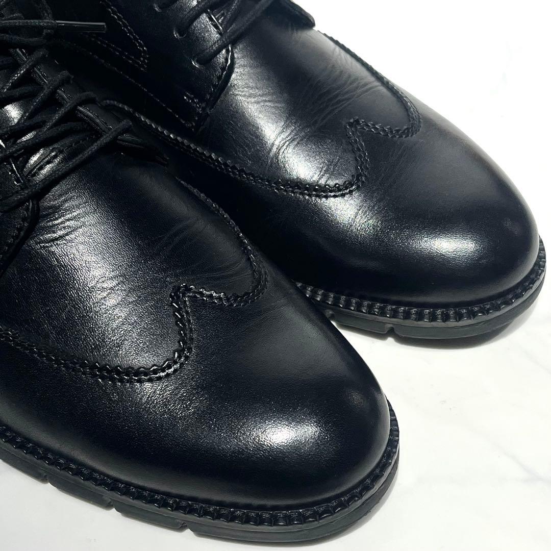 極美品☆コールハーン／フレックスグランド360 ウィングチップ 25.5cm 黒