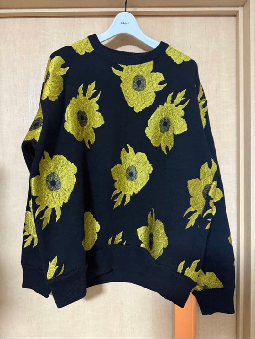 DRIES VAN NOTEN 20SS フラワー刺繍スウェット　ニット Dries Van Noten | Black Floral Intarsia-Knit Wool Sweater | RADPRESENT