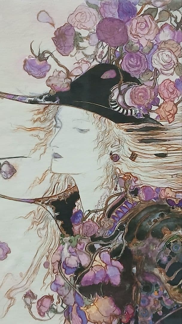最終値下げ！ 天野喜孝 薔薇姫フレスコ画 作品証明書付き - メルカリ