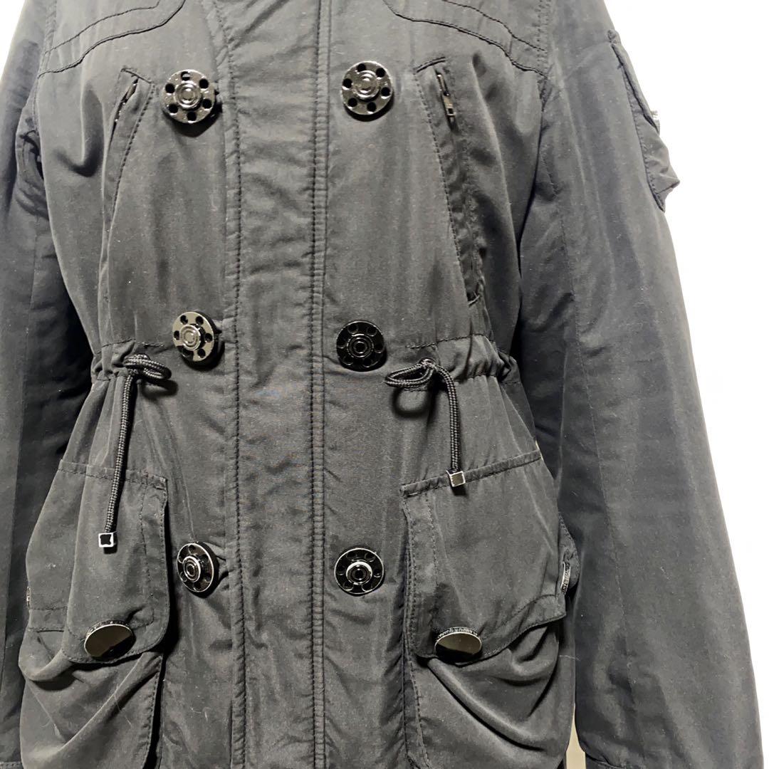 y2k 平成ギャル ファー付き モッズコート フェアリーグランジ 黒