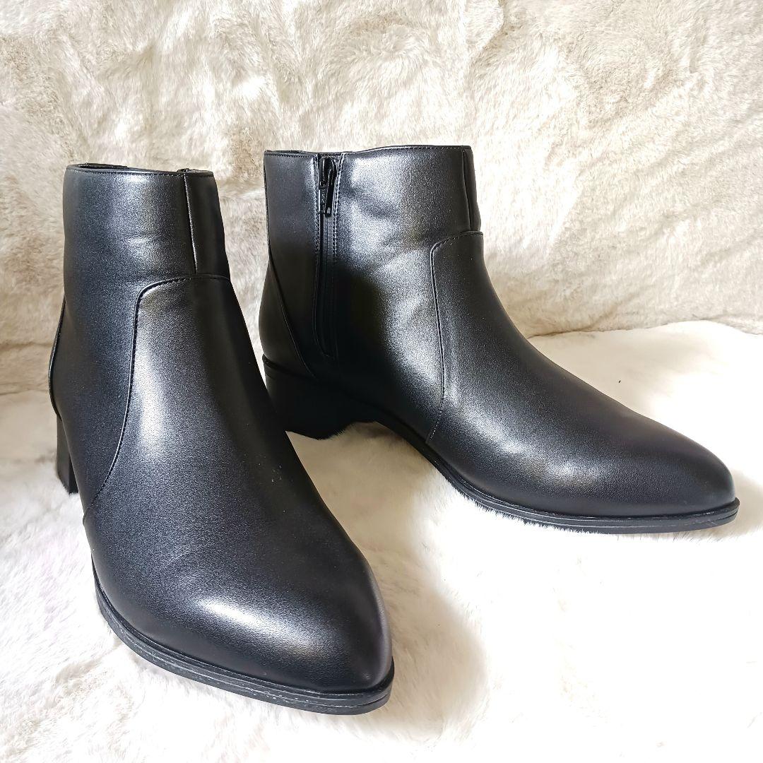 未使用品 卑弥呼 サイドジップ ブーツ ポインテッドトゥ　ブラック 25.5cm