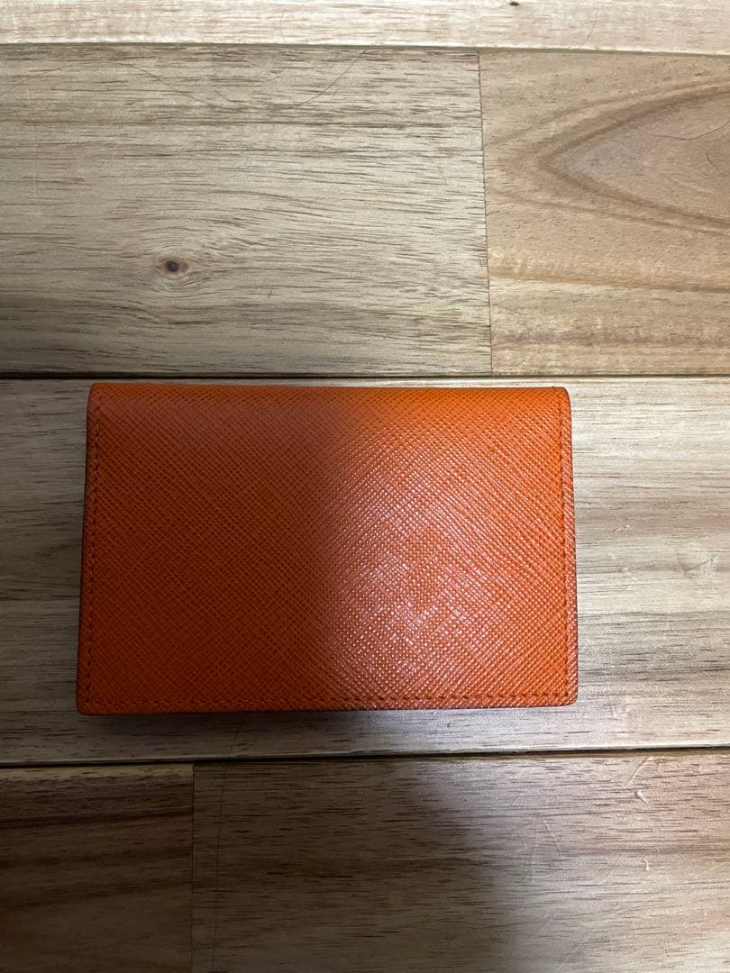 PORTER 名刺入れ オレンジ レディース　メンズ 名刺50枚収納】名刺入れ コンパクト イタリアンレザー 本革 革 大容量