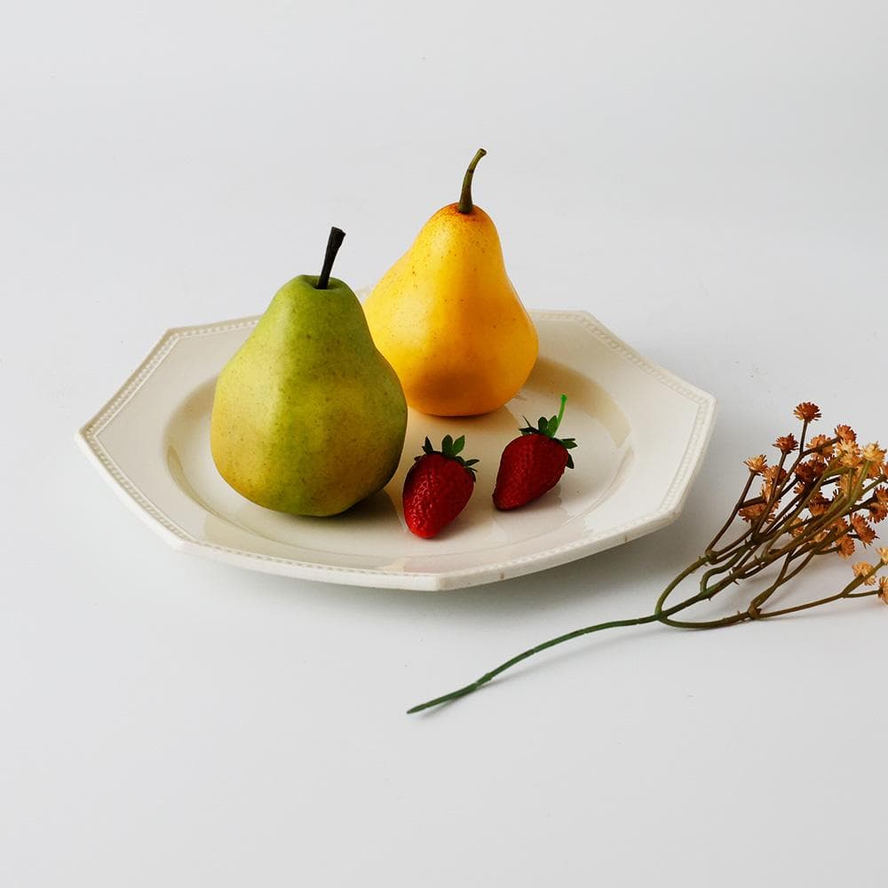 T　希少・フランスアンティーク 八角形×パール装飾のオクトゴナルプレート アンティーク風オクトゴナルプレート – acacia