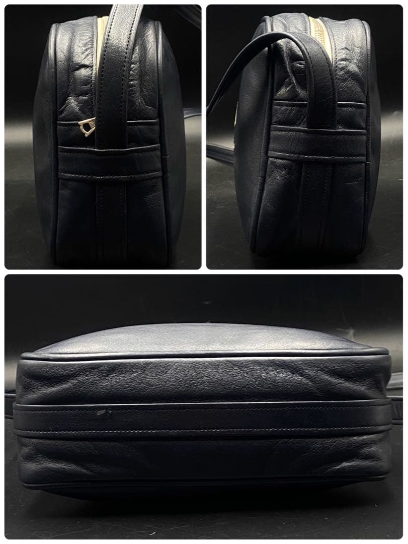 美品】クレージュ ショルダーバッグ デカロゴ カットワーク ブラック