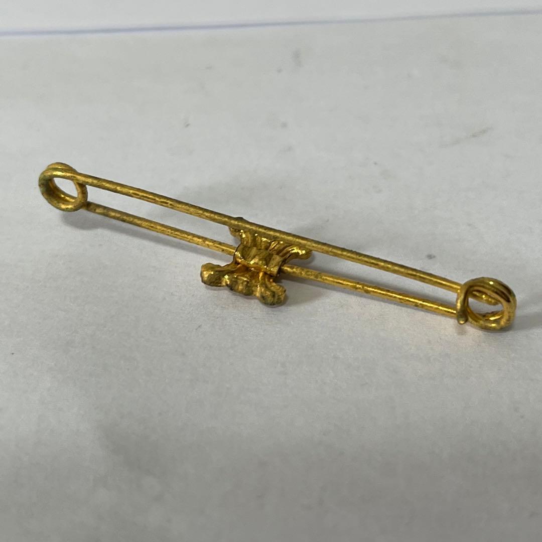 CELINE セリーヌ ブローチ マカダム 安全ピン型 ゴールド - メルカリ