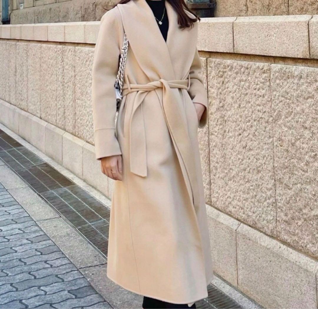 エヌー ハンドメイドショールカラーウールコート　ベージュ F エヌー ハンドメイドショールカラーウールコート ベージュ F - メルカリ