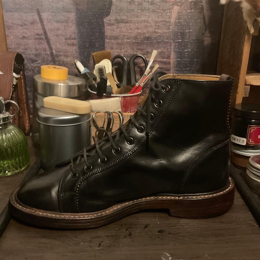 トリッカーズ 黒レザー ハイカット ワークブーツ - メルカリ