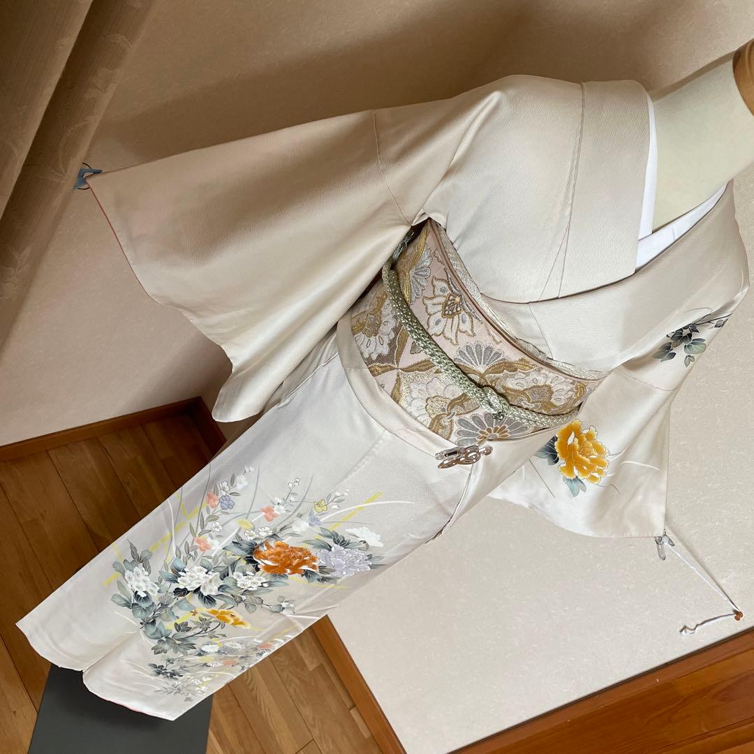 ひろりん様おまとめ　優しい生成色に四季花が美しい訪問着