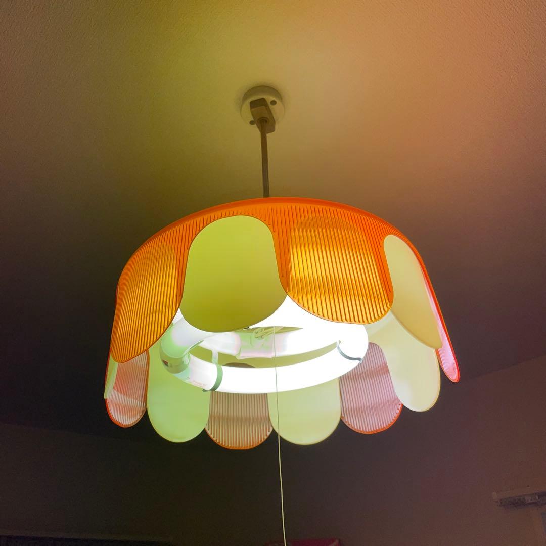 レトロポップ ナショナル 天井照明 蛍光灯 昭和レトロポップ 照明器具 希少 松下電工 ナショナル 吊り下げ 蛍光灯