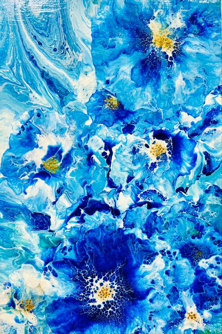 原画　アクリル画　作品名: 【 蒼の聖花 -Ao no Seika- 】