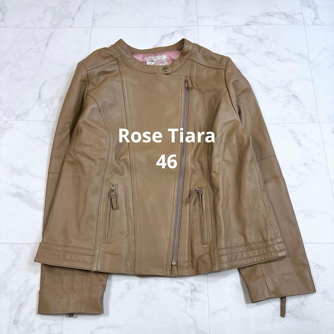 ローズティアラ 超美品　ラムレザー　ライダースジャケット　46サイズ　ブルゾン LAMB LEATHER W-RIDERS JACKET | ラムレザーダブルライダース