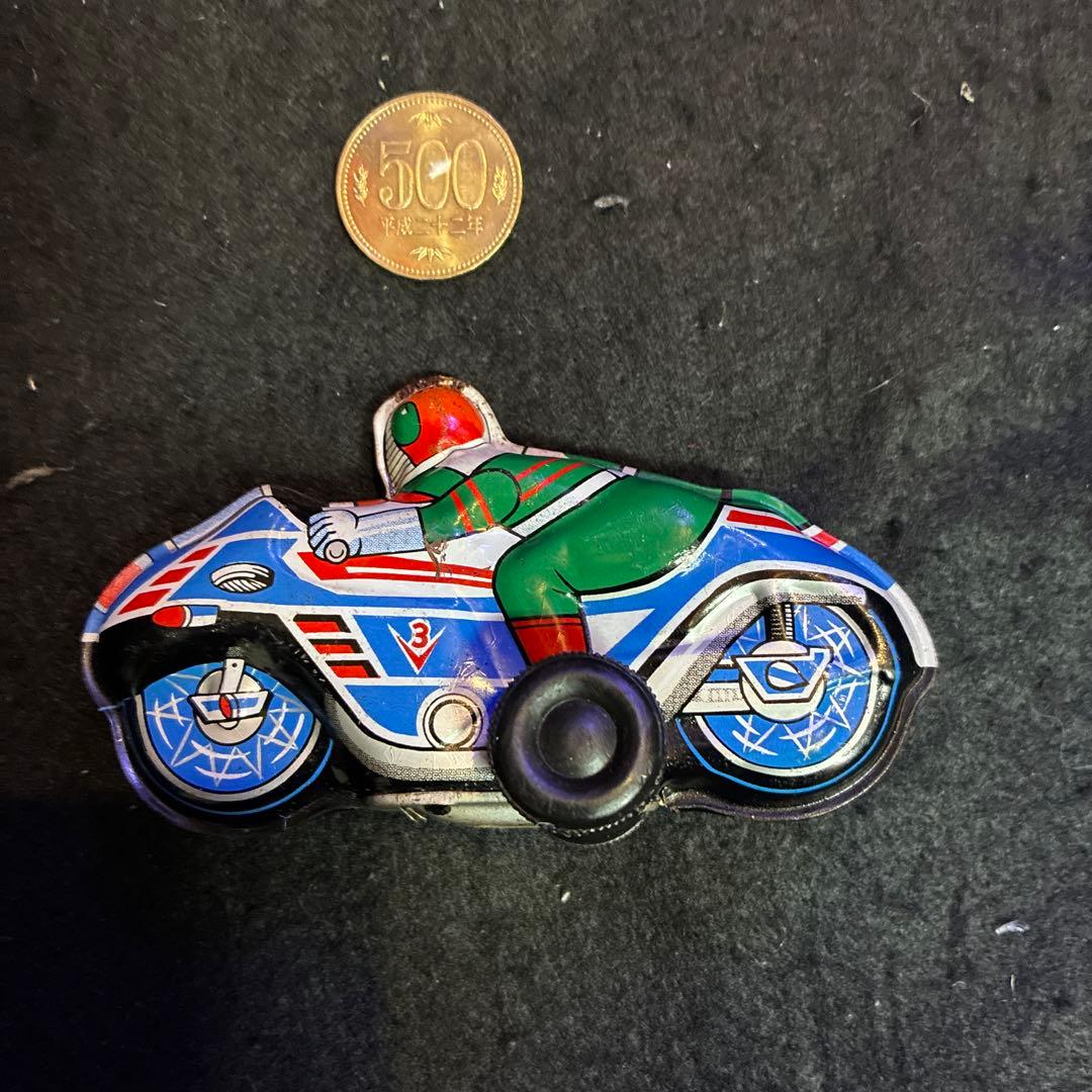 昭和レトロ　ブリキのおもちゃ　仮面ライダーV￼3 バイク 仮面ライダーV3・ハリケーン号 – 昭和玩具研究+発表