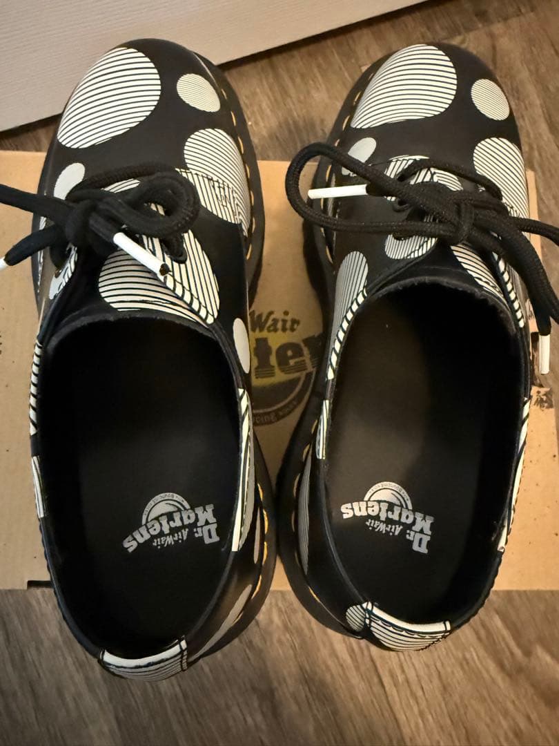 Dr. Martens QUAD POLKAドット柄厚底シューズ UK4 シックなポルカ