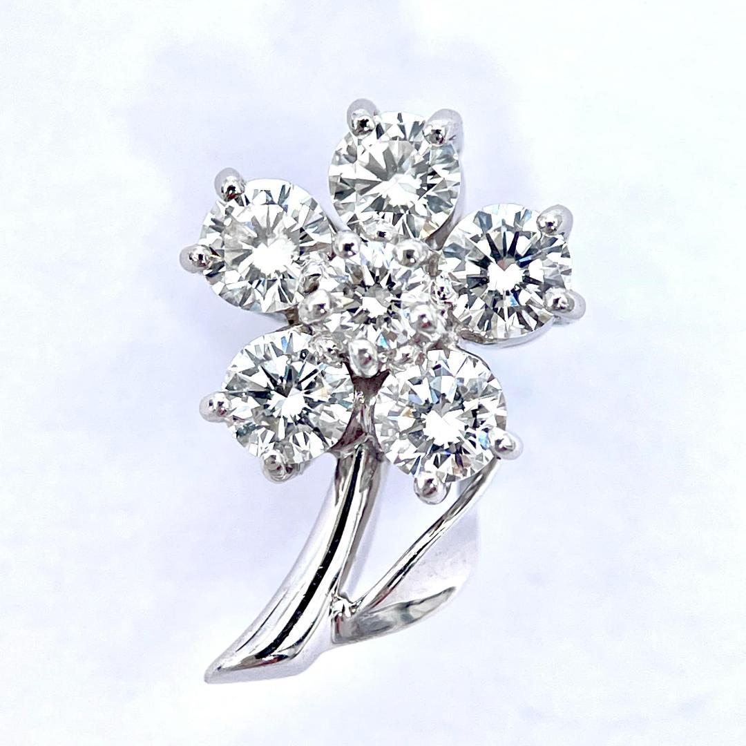 美品 ロイヤルアッシャー ダイヤ 0.40ct ブローチ K18 Pt900 金