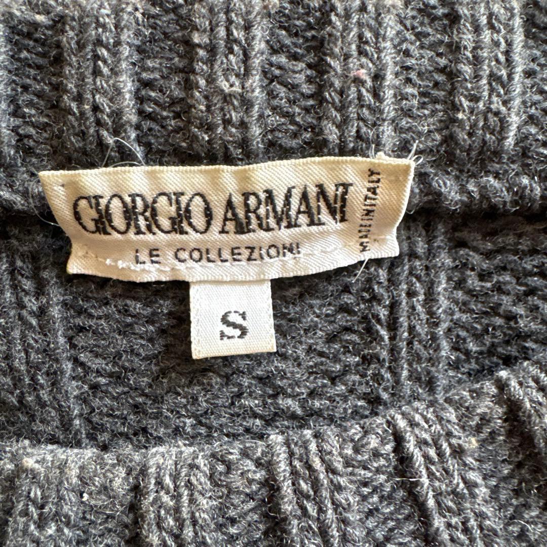 Giorgio Armani リブ編みニットセーター S ダークグレー - メルカリ