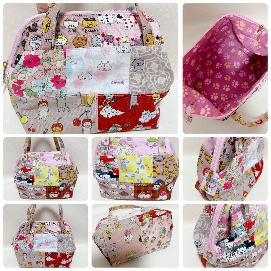 チャッピー様専用。 A4サイズ トートバッグ ポーチ ねこ生地パッチワーク