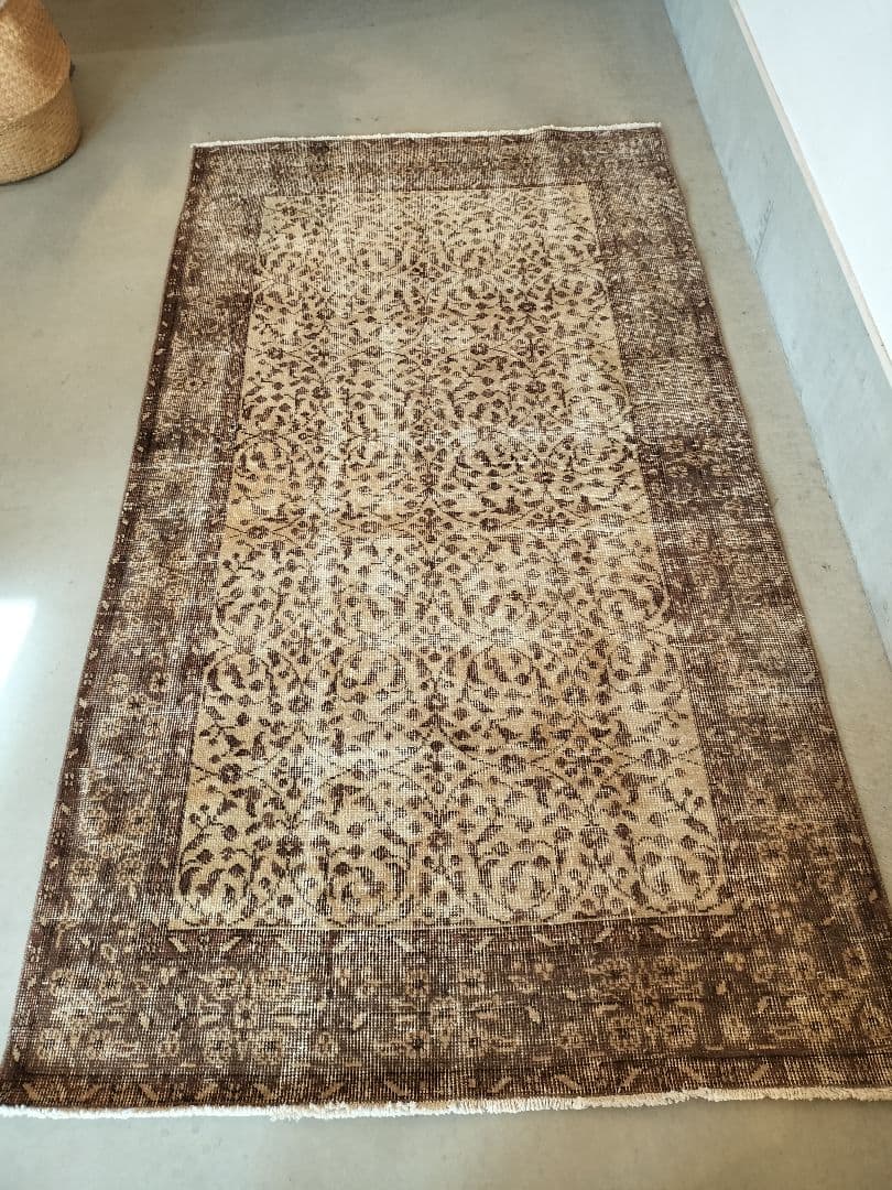 napさま専用】ベージュとココアブラウン フラワーラグNo.720