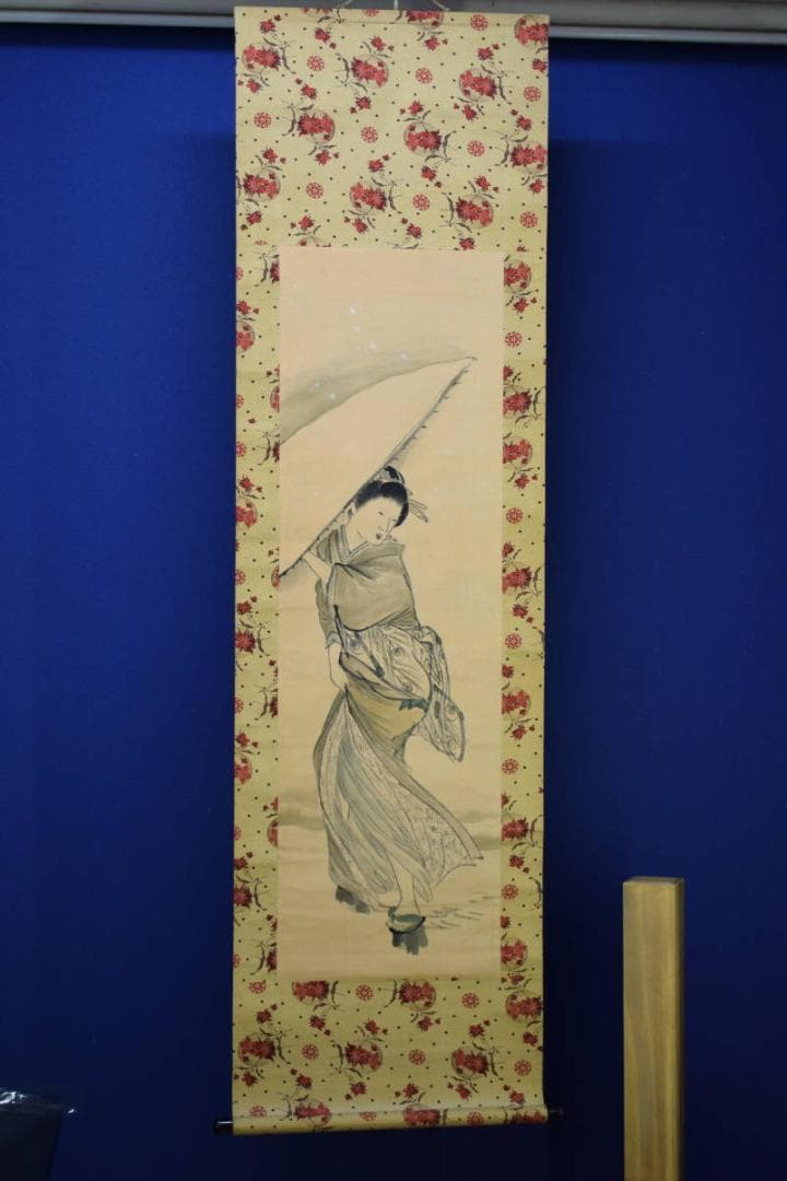 不詳/作者不明/雪中美人図/布袋屋掛軸HH-200 - メルカリ