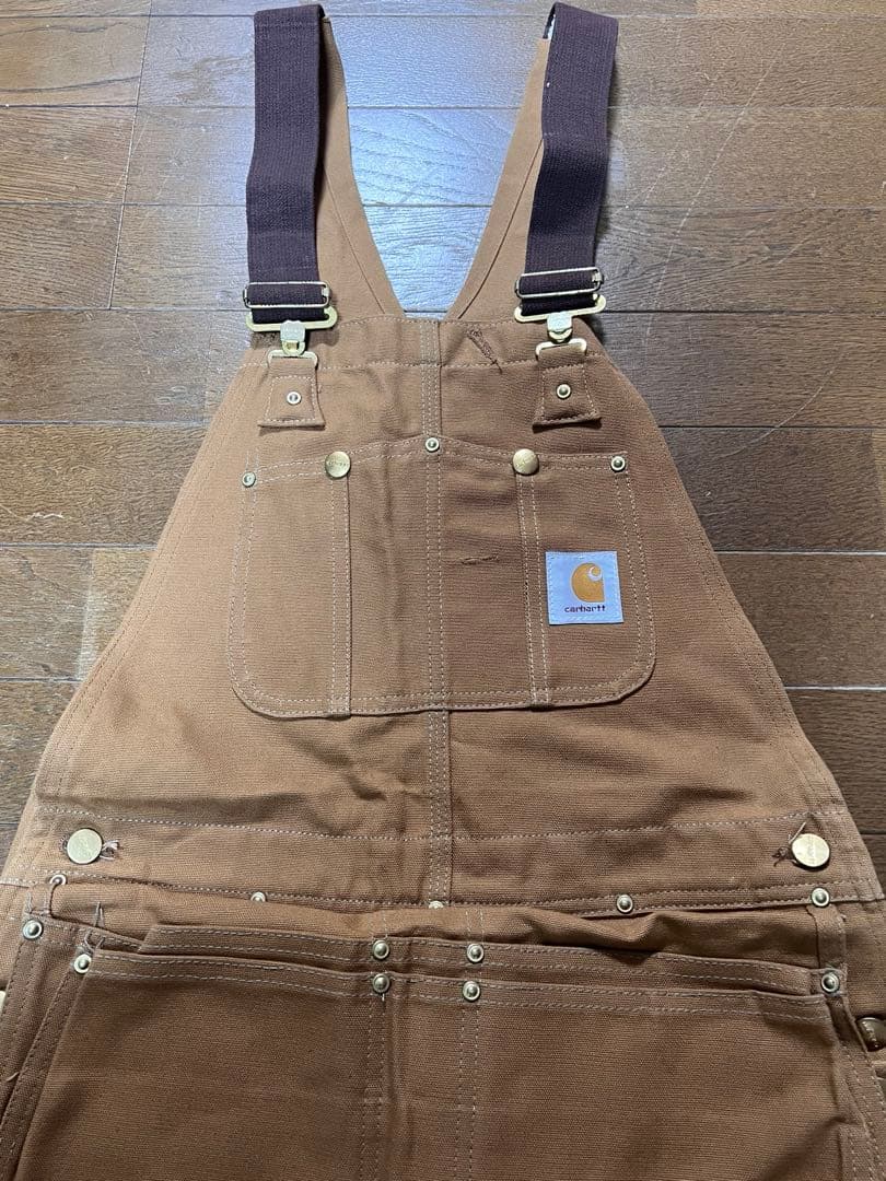 80s carhartt オーバーオール　エプロン付き　デッドストック　USA製 デッドストック☆80s USA製 carharttカーハート エプロン付き