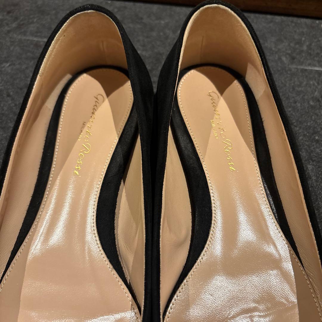 ジャンヴィトロッシ ビジューフラットパンプス36 スエード ヒール