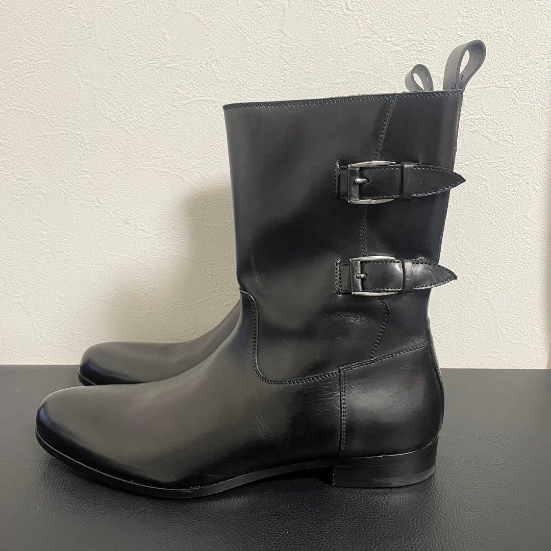 Ermenegildo Zegna (ゼニア)レザーブーツ 25.5cm 黒色