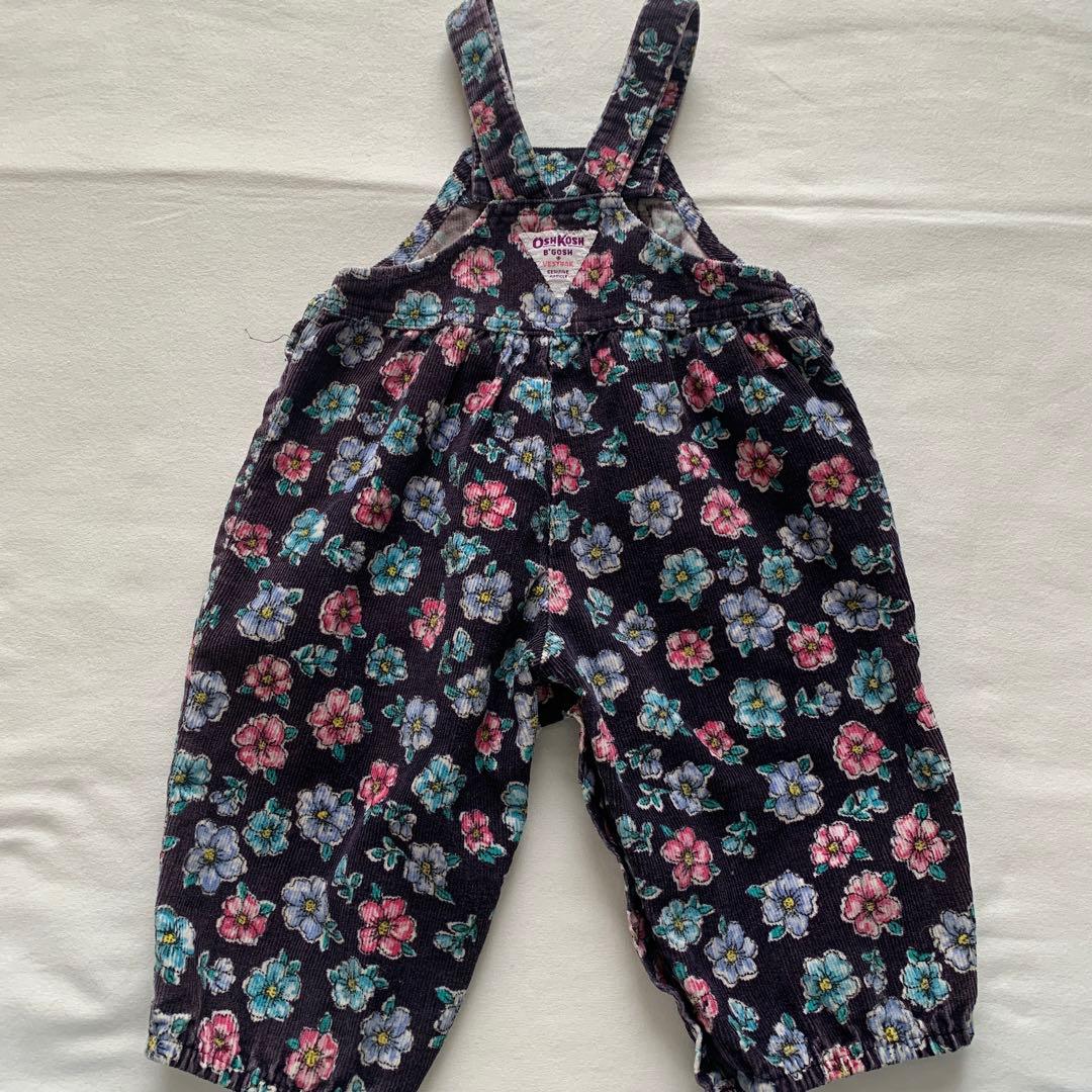 最終お値下げ☆オシュコシュ オーバーオール 花柄12M パープルタグ