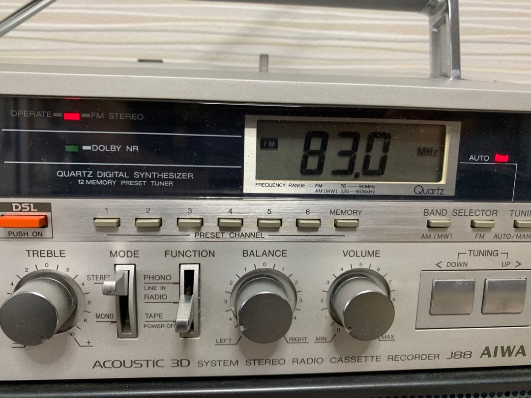 昭和レトロラジカセAIWA アイワCS-J88メンテナンス済み中古品BT変更