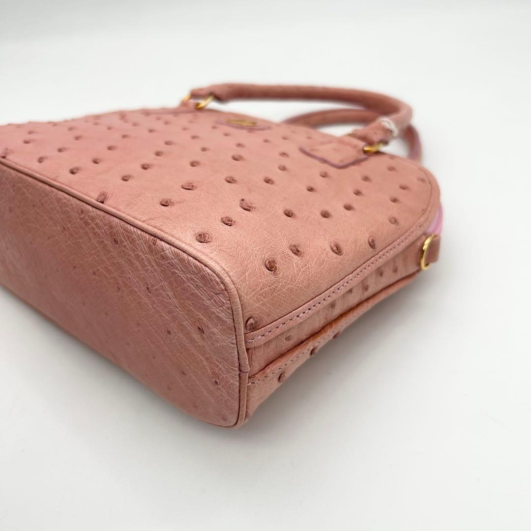 MORABITO モラビト オーストリッチ ショルダーバッグ 2way ピンク